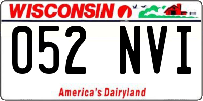 WI license plate 052NVI