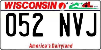 WI license plate 052NVJ