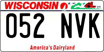 WI license plate 052NVK