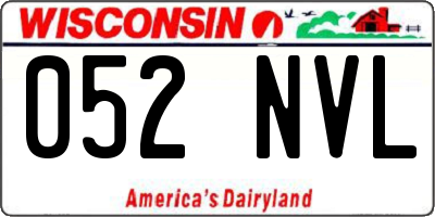 WI license plate 052NVL