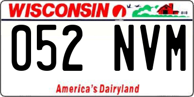 WI license plate 052NVM