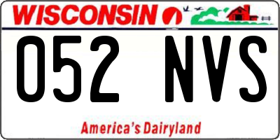 WI license plate 052NVS