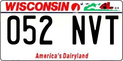 WI license plate 052NVT
