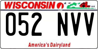 WI license plate 052NVV