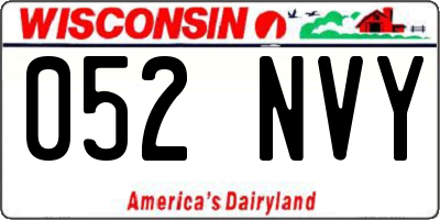 WI license plate 052NVY