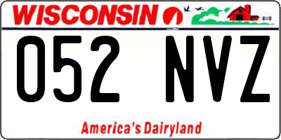 WI license plate 052NVZ