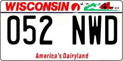 WI license plate 052NWD