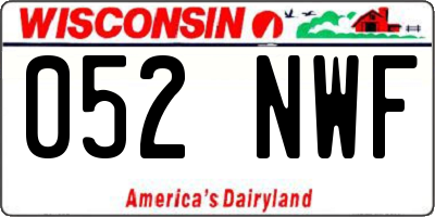 WI license plate 052NWF