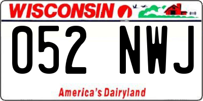 WI license plate 052NWJ