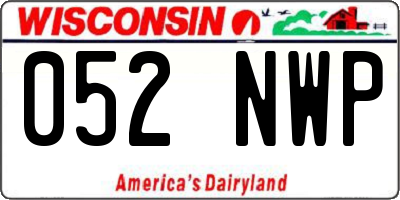 WI license plate 052NWP