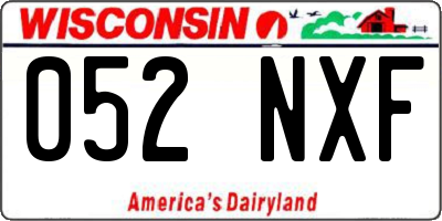 WI license plate 052NXF