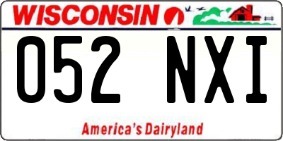 WI license plate 052NXI