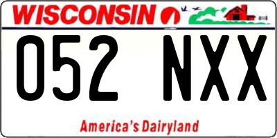 WI license plate 052NXX