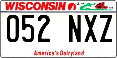WI license plate 052NXZ