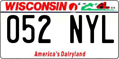 WI license plate 052NYL
