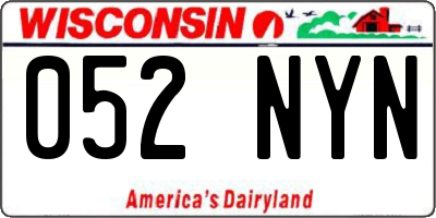 WI license plate 052NYN