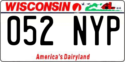 WI license plate 052NYP