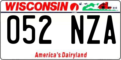 WI license plate 052NZA