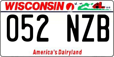 WI license plate 052NZB
