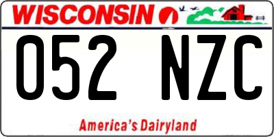 WI license plate 052NZC