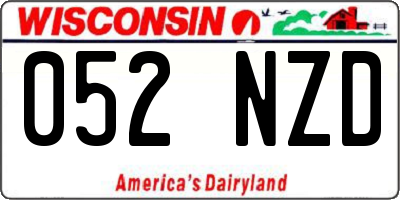 WI license plate 052NZD