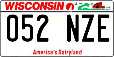 WI license plate 052NZE