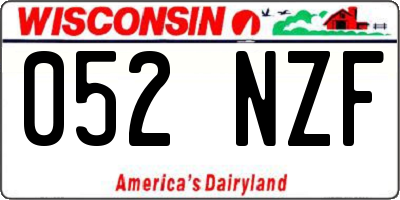 WI license plate 052NZF