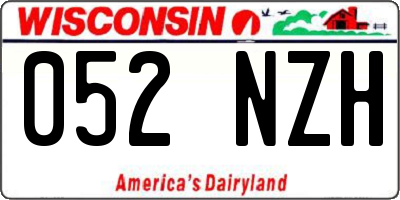 WI license plate 052NZH