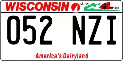 WI license plate 052NZI