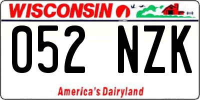WI license plate 052NZK