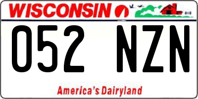 WI license plate 052NZN