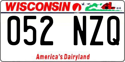 WI license plate 052NZQ
