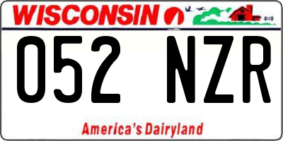 WI license plate 052NZR