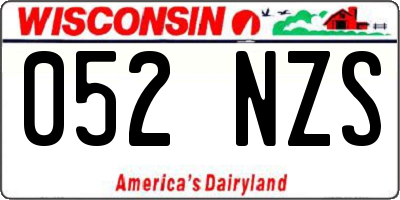 WI license plate 052NZS