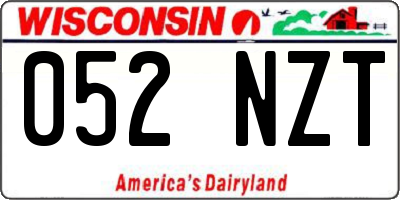WI license plate 052NZT