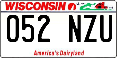 WI license plate 052NZU
