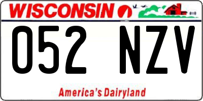 WI license plate 052NZV