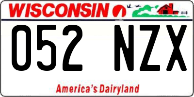 WI license plate 052NZX