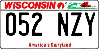 WI license plate 052NZY