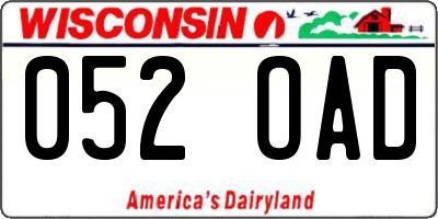WI license plate 052OAD