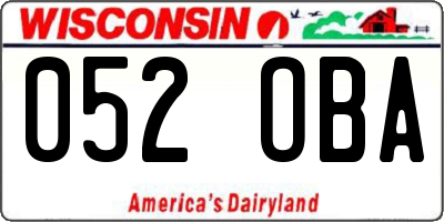 WI license plate 052OBA