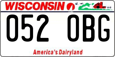 WI license plate 052OBG
