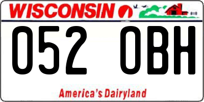 WI license plate 052OBH