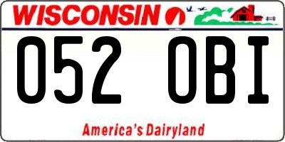 WI license plate 052OBI