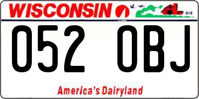 WI license plate 052OBJ
