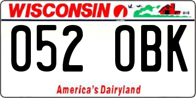 WI license plate 052OBK