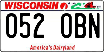 WI license plate 052OBN