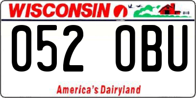 WI license plate 052OBU