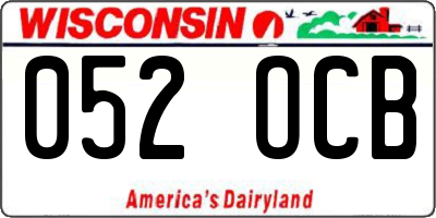WI license plate 052OCB