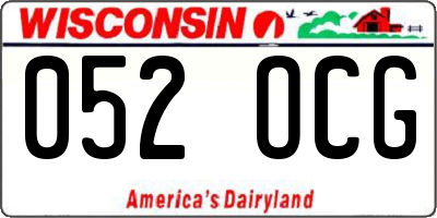 WI license plate 052OCG